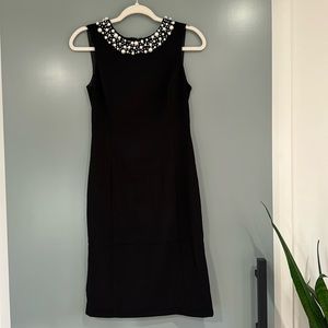 Marc New York Black Dress with Pearl Details